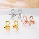 Personalized Stethoscope Stud Earrings with Birthstone Dainty Jewelry Nurses Week Appreciation Gift for Nurse Doctor Medical Staff