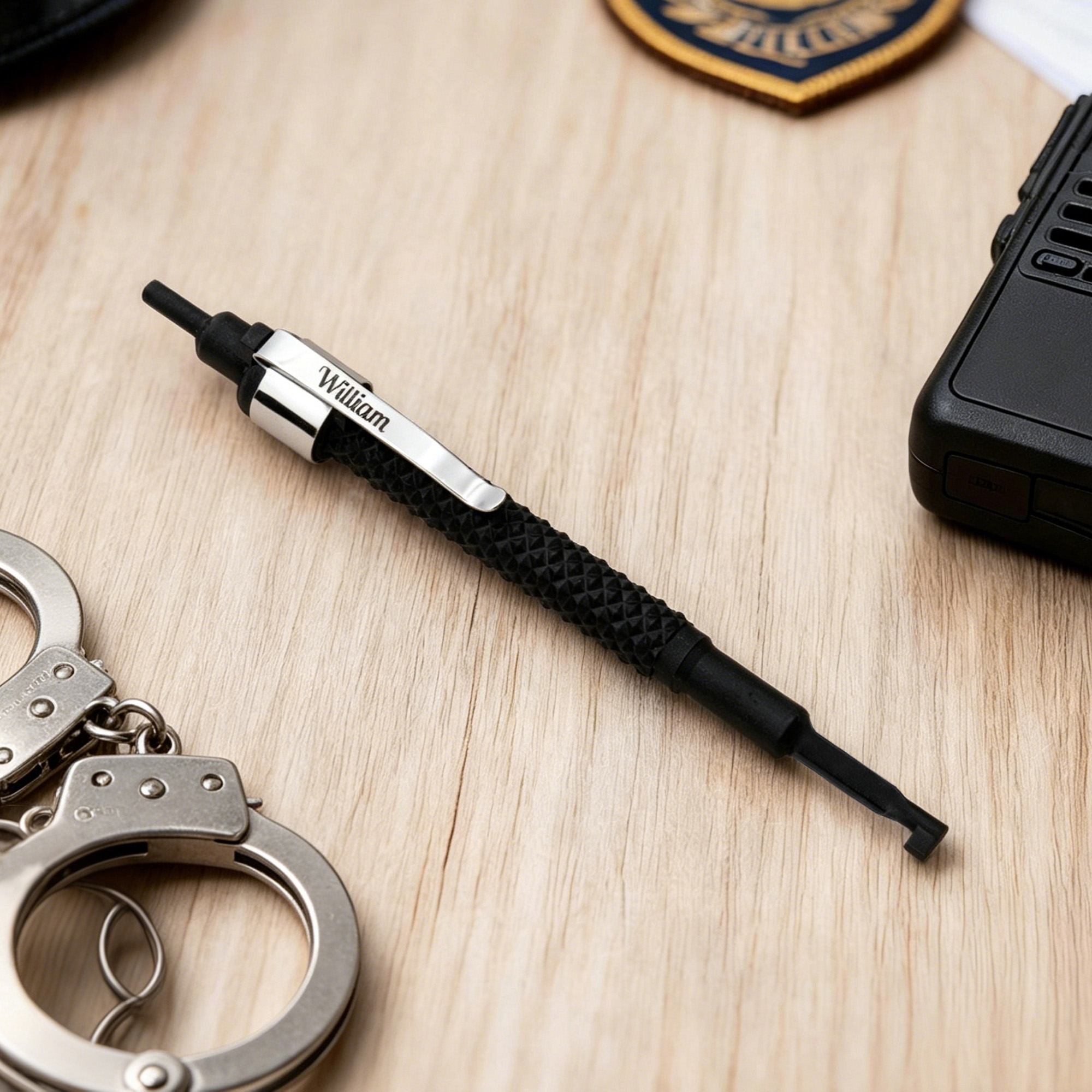 Personalisierte Nachahmung Handschelle Schlüssel geformt Accessoire mit Namen Geburtstag Graduierung Geschenk für Polizeiakademie Absolventen
