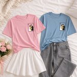 Personalised Embroidered Photo Poker Card Multicolour T-shirt Sweatshirt Hoodie with Initial Daily Wear Anniversary Birthday Gift for Friend Couple
