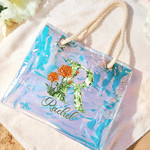 Personalized Imitation Diamond Birth Flower Tote Bag with Name and Initial Bachelorette Party Birthday Gift for Women Girls
