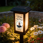 Personalized Butterfly Wreath Photo Solar Garden Light with Title and Year Garden Decor Memorial Sympathy Gift for Family Friends