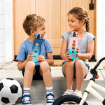 Personalized Soccer Cartoon Character Plastic Water Bottle with Name and Number Game Day Birthday Gift for Kids Teens