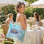 Personalised Birth Flower Neon Clear Tote Bag with Name Birthday Summer Holiday Party Gift for Women