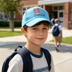 Personalized Multicolor Book Pencil Apple Trucker Hat Baseball Cap with Embroidered Name Back to School Birthday Gift for Kids Toddlers