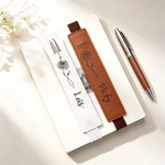 Personalized Birth Flower Name Multicolour PU Leather Bookmark Band with Pen Pocket Reading Accessory Book Club Birthday Gift for Bookworms