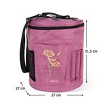 Personalisierter Wollkorb mit Geburtsblume und Namen | Garn Organizer mit Fadenführung | Stricktasche | Geburtstagsgeschenk für Häkel- und Strickfans