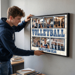 Personalised Ball Sports Theme Photo Large Canvas Prints with Team Name Home Decor Birthday Gift for Athlete Sport Coach