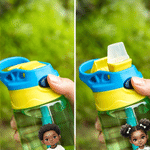 Personalized Cartoon Black Soccer Kid Design 16 oz Water Bottle with Straw and Name Daily Use Birthday Back to School Gift for Kid Boy Girl