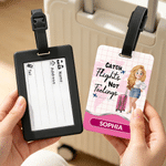 Personalised Multicolour Cartoon Character Luggage Tag with Name and Text Travel Accessory Birthday Gift for Family Friends