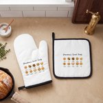 Gepersonaliseerde Cartoon Schattige Kiscuit Anti-Kalk Handschoen Pot Mat Set met 1-12 Namen Keuken Benodigdheden Verjaardag Moederdag Cadeau voor Kookliefhebbers
