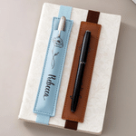 Personalized Birth Flower Name Multicolour PU Leather Bookmark Band with Pen Pocket Reading Accessory Book Club Birthday Gift for Bookworms