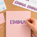 Personalized Multicolour Dalmatian Dots Self-Adhesive Name Stickers Back to School Appreciation Gift for Kids Teachers