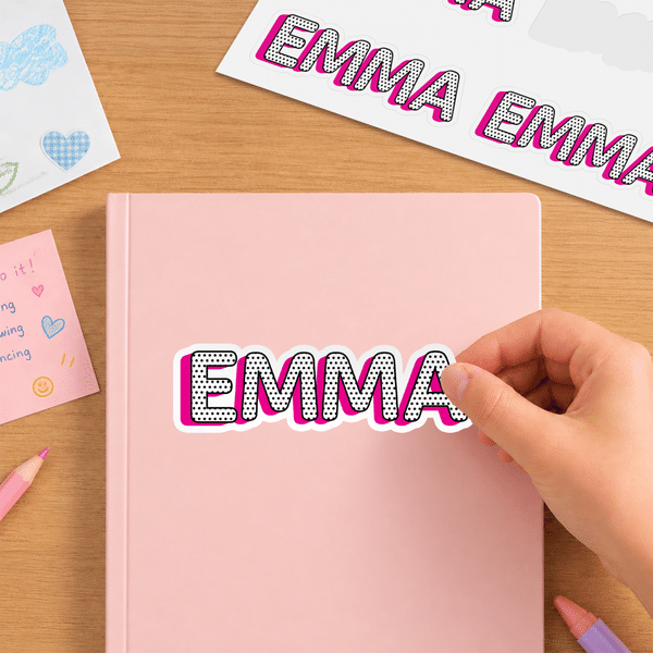 Personalized Multicolour Dalmatian Dots Self-Adhesive Name Stickers Back to School Appreciation Gift for Kids Teachers