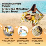 Personalised Birth Flower Cartoon Kid Photo Quick Dry Oversized Microfiber Beach Towel with Name Travel Essentials Beach Party Birthday Gift for Kids