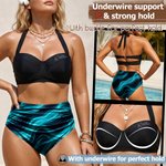 Personalized Retro Floral Leopard Print Woman Bikini Swimsuit with Name Beach Essential Summer Vacation Pool Party Gift for Woman