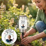 Personalized Wreath Butterfly Photo Solar Garden Light with Name and Year Garden Decoration Memorial Sympathy Gift for Loss of Relatives