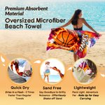 Personalized Fire Ball-Themed Graffiti-Art Design Quick Dry Microfiber Beach Towel with Name Summer Travel Birthday Gift for Sports Lovers