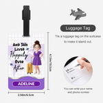 Personalised Multicolour Cartoon Character Luggage Tag with Name and Text Travel Accessory Birthday Gift for Family Friends