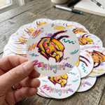 Personalised Neon Mascot School Spirit Stickers Labels with Name School Game Day Back to School Gift for Sports Team Members Students