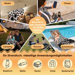Personalisiertes Leopardenmuster Strandtuch mit Cartoon-Figur & Namen | sandabweisend | schnelltrocknend | Badetuch | Sommerurlaub Geschenk für Frauen