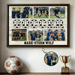 Personalised Ball Sports Theme Photo Large Canvas Prints with Team Name Home Decor Birthday Gift for Athlete Sport Coach