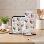 Cappello da cuoco personalizzato con foto del viso del bambino Guanto da cucina resistente al calore e set di portapentole Regalo di compleanno per gli amanti della cucina