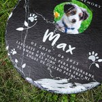 Piedra conmemorativa personalizada de granito con foto y nombre regalo de simpatía por perdida de mascota para amantes de perros y gatos