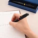 Personalized Red Blue Line Engraved .308 Bullet Shaped Ballpoint Pen with Clip Ink Refill Gift for Men Policeman Military Legal Officer