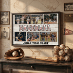 Personalised Ball Sports Theme Photo Large Canvas Prints with Team Name Home Decor Birthday Gift for Athlete Sport Coach