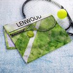 Personlig tennisracket – superabsorberande sporthandduk med namn – perfekt som present till tennisfantaster för utomhusaktiviteter, födelsedagar, tävlingar och träning