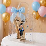 Personalised Cartoon Graduation Character  Clear Gift Bag with Name and Year Graduation Gift for Graduates Friends