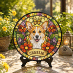 Personalised Pet Photo Stained Glass Style Window Hanging with Name Home Decor Pet Memorial Gift for Pet Owner