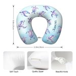 Personalized Iridescent Marine Animal Neck Pillow with Name Home Decor Travel Birthday Gift for Family Friends