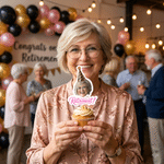 Personalised Fun Face Photo Retired Party Hat Theme Cupcake Topper with Text Cake Decoration Retirement Party Gift for Retiree Colleague