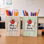 Personalized Teach Love Inspire Large Capacity Building Blocks Brick Pencil Holder with Appellation and Name Teacher’s Day Gift for Teacher