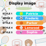 Personalised Waterproof Soccer Basketball Sticker Label with Name Daily Use Back to School Birthday Gift for Kids Boys Girls