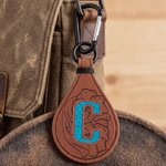 Personalized Hand Embossed Retro Floral Letter PU Leather Magnetic Hat Holder with Carabiner Daily Use Travel Birthday Gift for Man Outdoor Enthusiast