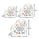 Personalized Book Apple Cartoon Pattern Heart Acrylic Plaque with Name and Text Teacher's Day Appreciation Gift for Teachers