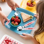 Set posate personalizzato con nome e iniziale con animaletto, 3 pezzi con custodia - Regalo per bambini
