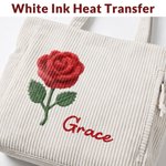 Personalised Knitted-Look Birth Flower Large Capacity Corduroy Tote Bag with Name Daily Use Birthday Travel Gift for Besties Women
