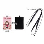 Personalized Birth Flower Cartoon Teacher ID Card Badge Holder with Title & Surname Back to School Teacher's Day Gift for Teachers Educators