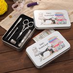 Personalised Vintage Embroidery Scissors Kit with Storage Box Set of 6 Gifts for Tailors