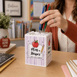 Personalized Teach Love Inspire Large Capacity Building Blocks Brick Pencil Holder with Appellation and Name Teacher’s Day Gift for Teacher