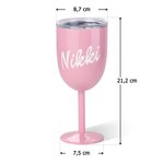 Copa de vino térmica de 295 ml personalizada con nombre regalo de despedida de soltera para damas de honor