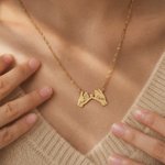 Personalized Pinky Promise Hand Pendant Necklace with Name Dainty Jewellery Daily Wear Birthday Gift for Couple