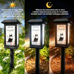 Personalizowana lampa solarna ze zdjęciem pupila imieniem i datą anielskie skrzydła kwiaty tęcza prezent dla właścicieli i rodziny
