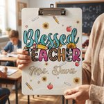 Personalized Blessed Teacher Theme Acrylic Clipboard with Title & Surname Birthday Graduation Teacher's Day Gift for Teacher