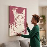 Toile personnalisée avec photo et nom d'animal de compagnie - Cadeau d'anniversaire pour amoureux des animaux