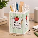 Personalized Teach Love Inspire Large Capacity Building Blocks Brick Pencil Holder with Appellation and Name Teacher’s Day Gift for Teacher