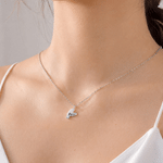 Personalised Birthstone Heart Pendant Necklace with Name Birthday Daily Wear Anniversary Gift for Mum Grandma Woman